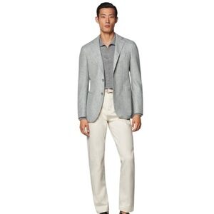 Bernhard Altmann Light Blue Raw Silk Sport Coat Size 44 Regular 2 Button Blazer